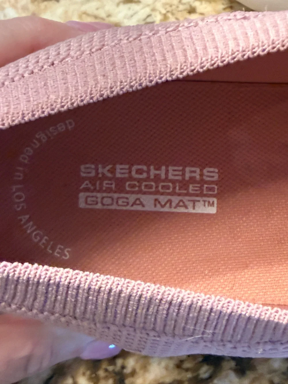Skechers Air Cooled Goga Mat Women's 8.5  Pink Knit Lace-Up Slip On Sneakers